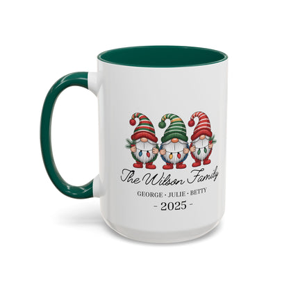 gnome mug, Personalized Family Gnome Christmas Mug, Custom Family Name 2025 Coffee Cup, Cute Holiday Gift for Family, Christmas Gnome Mug Keepsake