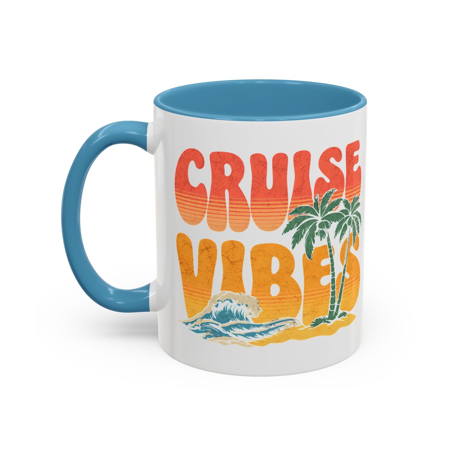 Cruise Vibes Accent Coffee Mug, Cruise Gifts, Royal Caribbean, Disney Cruise Line, Travel Mode, Birthday Cruise Mug