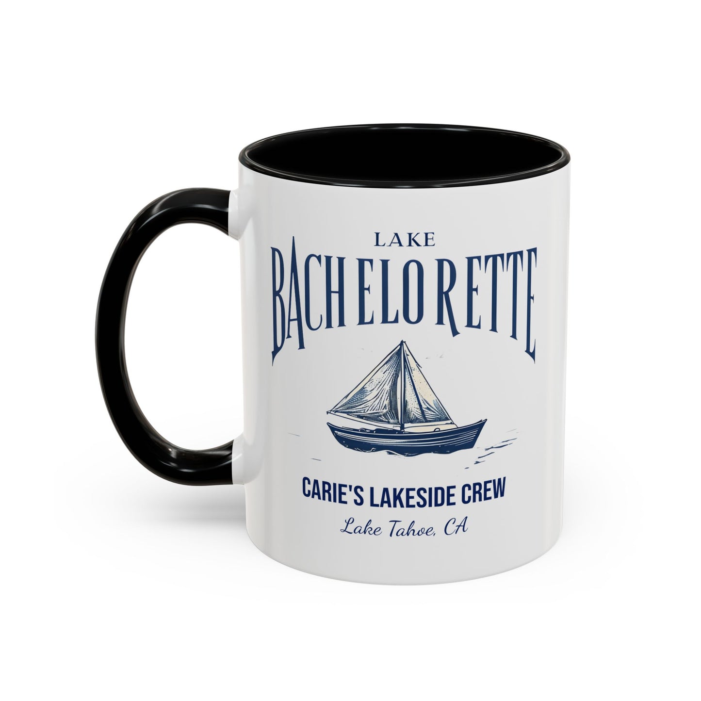 Let's Get Nauti Personalized Accent Coffee Mug, Sail Boat Hen Party Favor, Bachelorette Cruise, Bride Tribe, Camp Bach Gift