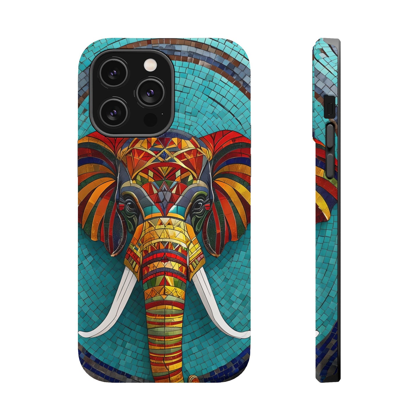 Artistic Elephant Phone Case, Elephant Case, Trendy iPhone Case, Elephant Lover Gift, Unique iPhone Case, Mosaic Design