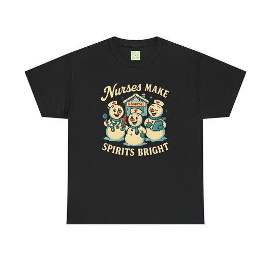 Nurses Make Spirits Bright Tee, Christmas Nurse Shirt, Nurse Holiday, Snowman Tshirt, Gift For Nurse, Nursing Christmas