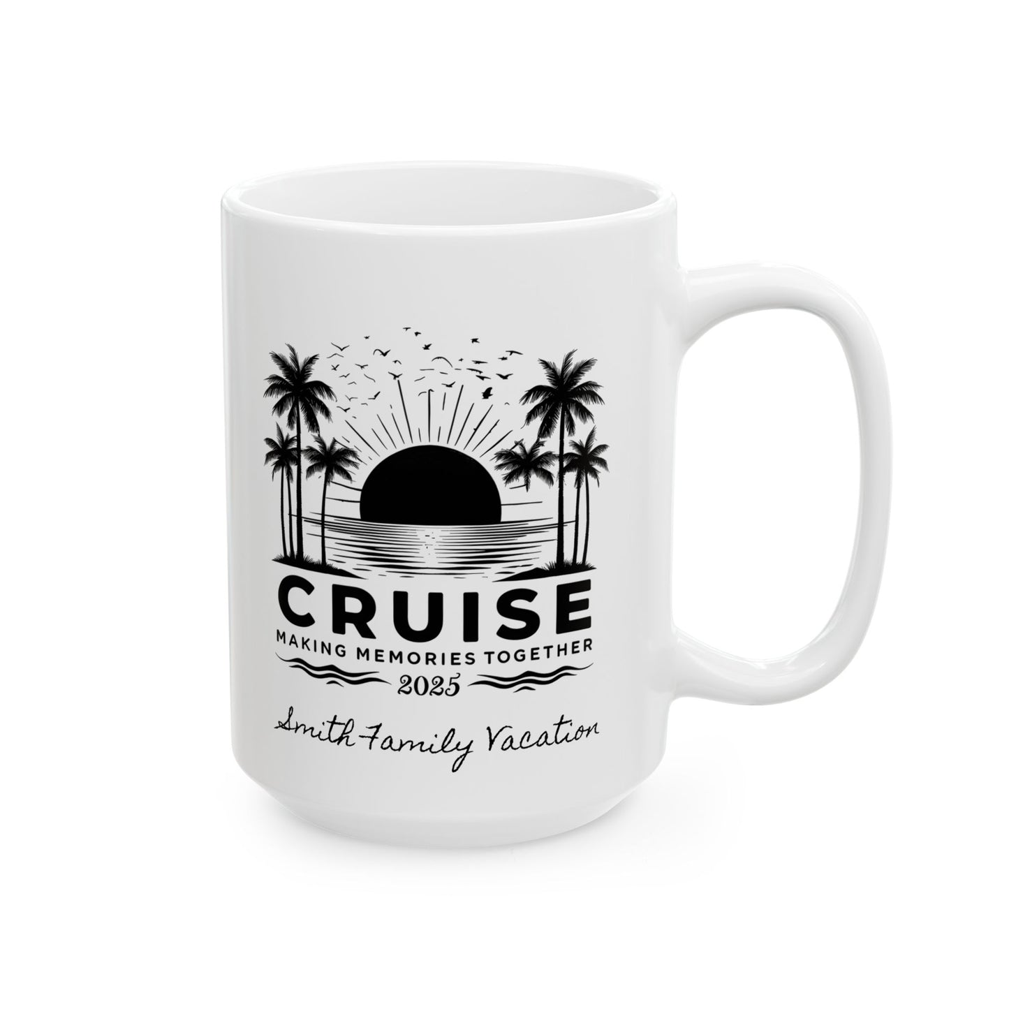 Personalized Tropical Cruise Mug, Ceramic Mug, Cruise Cup, Cruise Ship Cup, Travel Enthusiast Gift, Family Reunion Gift, Bachelorette Cruise