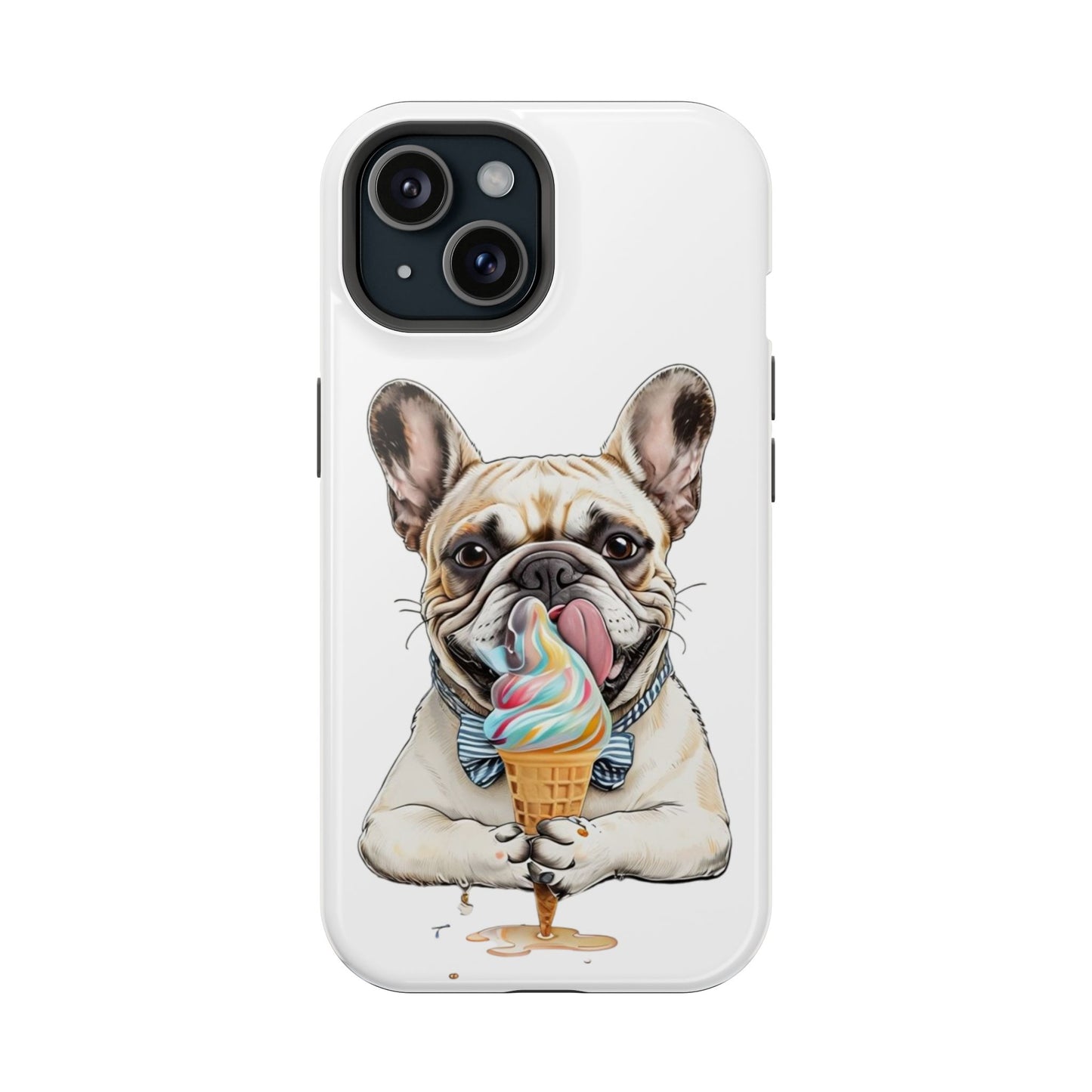 Adorable French Bulldog iPhone Case - Fun Animal Print, MagSafe Tough Cover, Perfect Pet Lover Gift