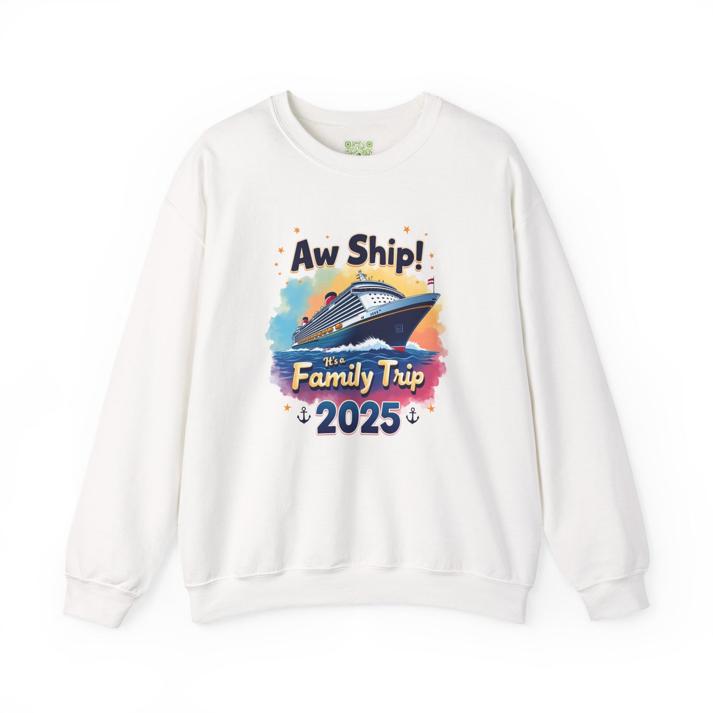 Aw Ship! Family Trip 2025 Unisex Crewneck Sweatshirt, Cruise