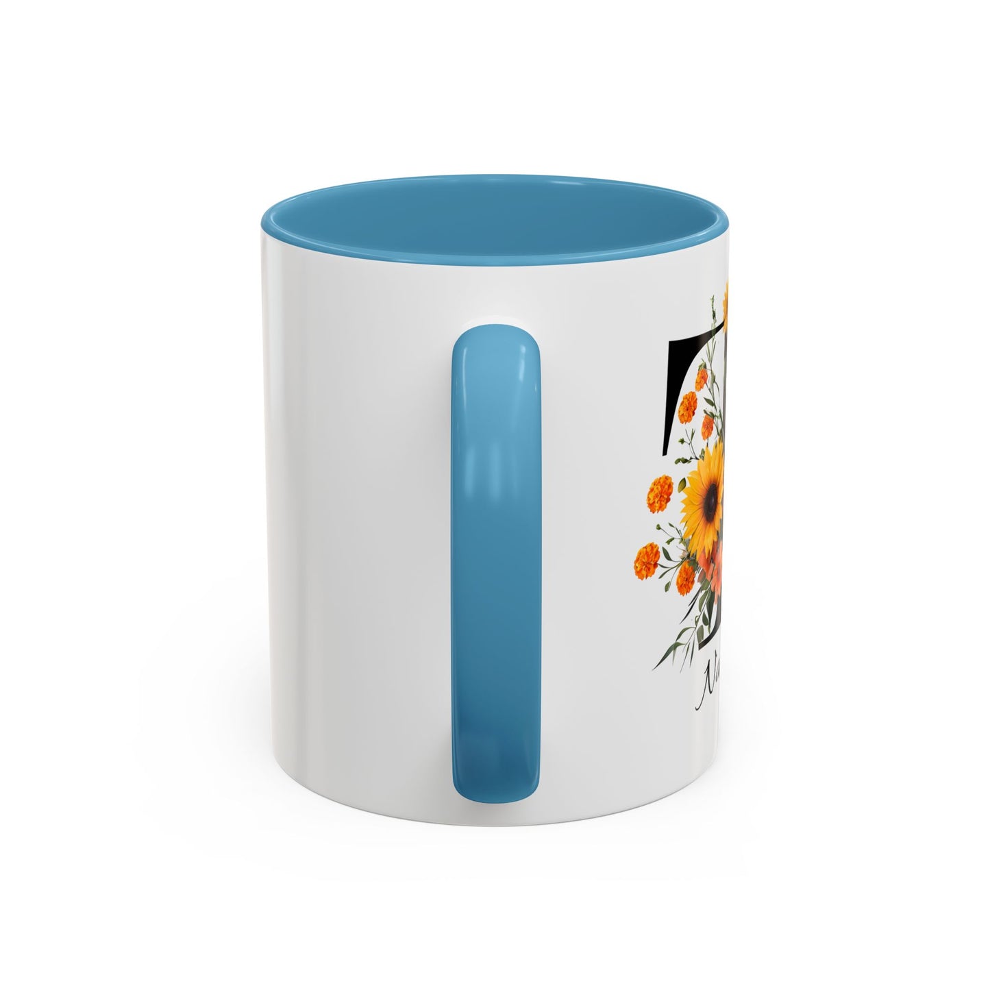 Personalized Floral Monogram - Letter T - Elegant Accent Coffee Mug – Personalized Mothers Day Gift