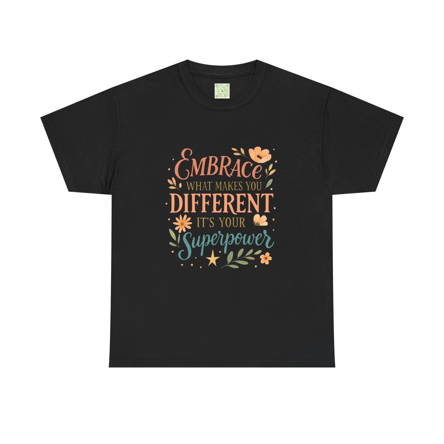 Type 4 Embrace What Makes you Different its your Superpower Tee, Unisex Cotton Shirt for Self-Expression, Gift for Kids, Unique Style Tee