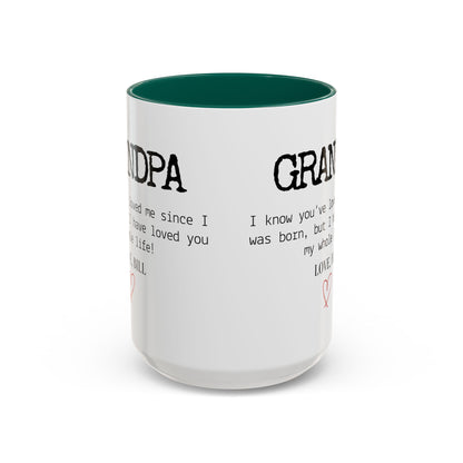 Personalized Grandpa Mug, Gift from Grandchild, Custom Message Coffee Cup, Grandpa Birthday Gift, Father’s Day Mug, Sentimental Gift for Grandpa