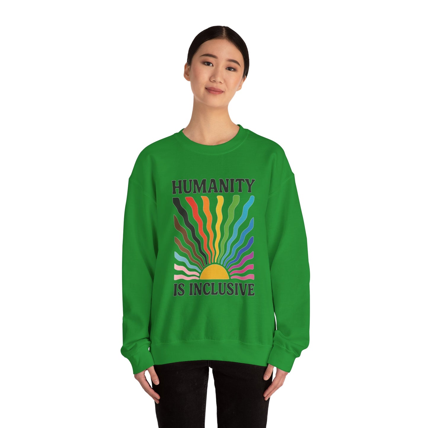 Pride Month Crewneck Sweatshirt, Humanity is Inclusive, LGBT Shirt, Lesbian Pride, Bisexual, Transgender, Equal Rights, pridemonth