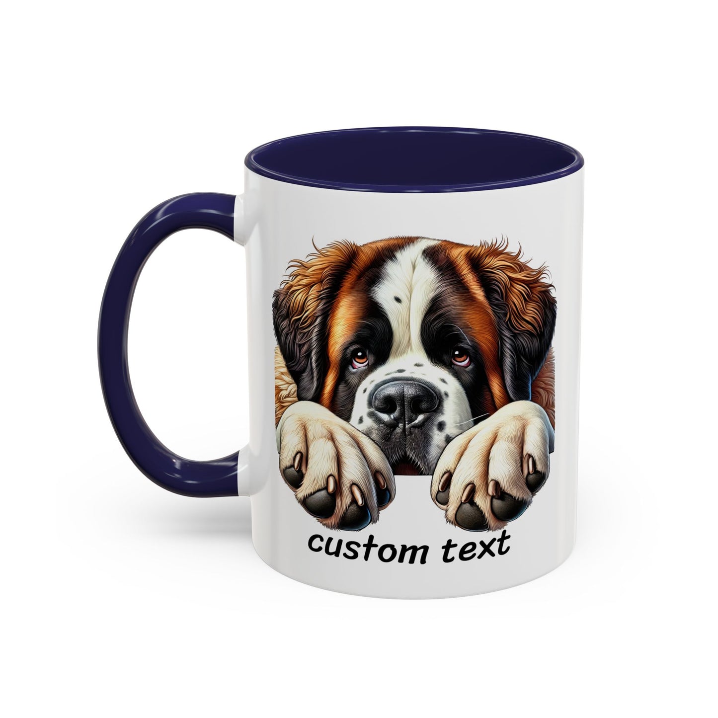 Funny Dog Lover Saint Bernard Accent Mug - "Dog is Friendly, I am Not"