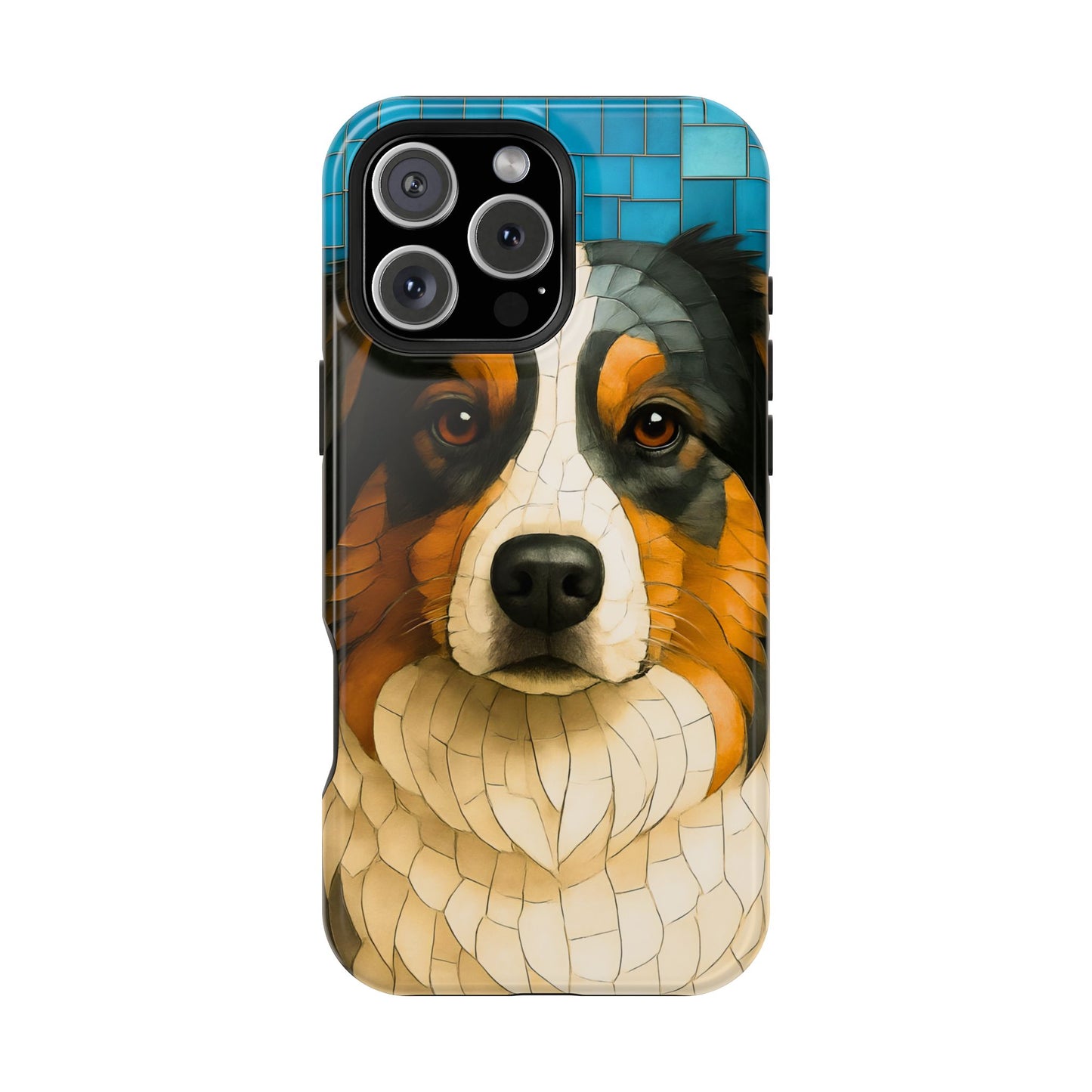 Australian Shepherd Mosaic Phone Case, iPhone Dog Case, Dog Lover Gift, Shepherd Dog Cover, Dog Phone Protector