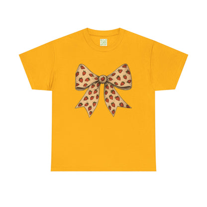 Strawberry Coquette Bow Shirt, Cute Summer Shirt, Summer Vibes, Strawberry Season Tee, Coquette Summer, Strawberry Top