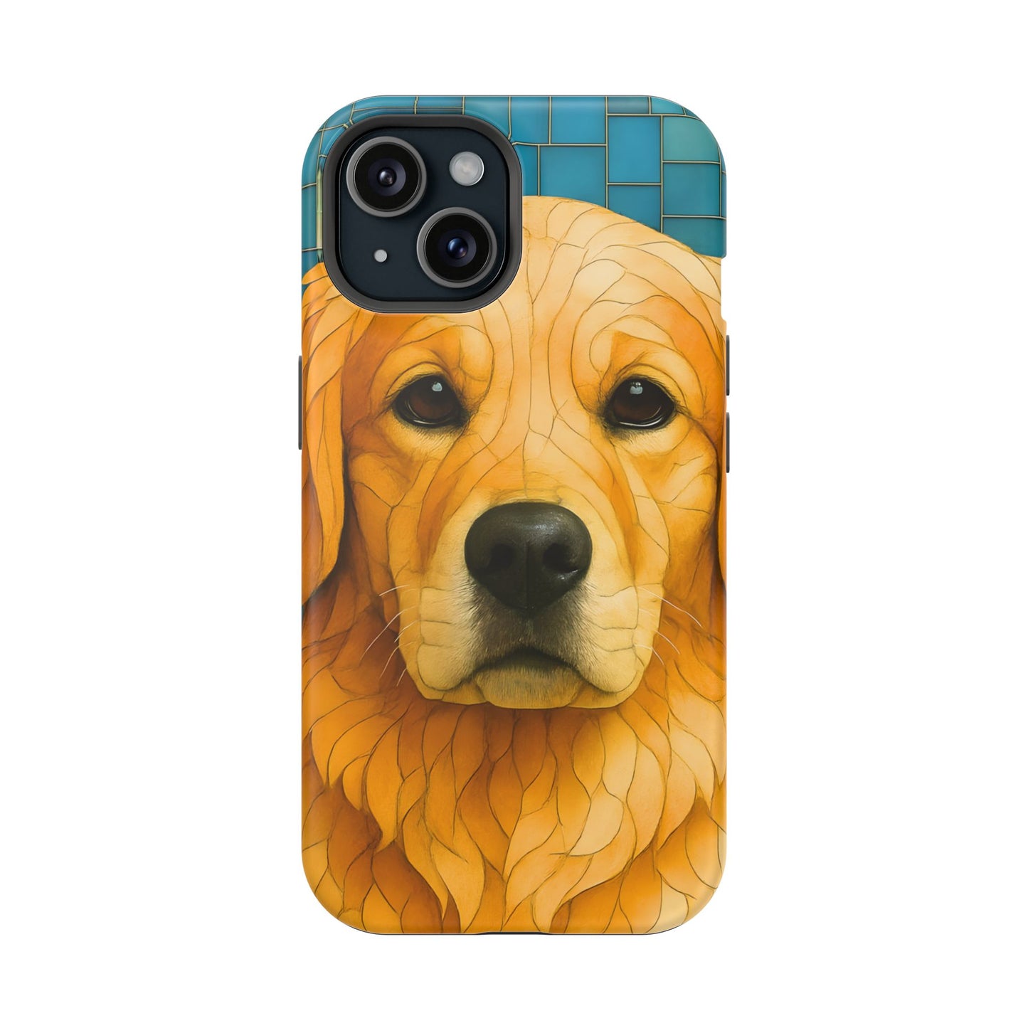 Golden Retriever Mosaic Phone Case, Dog Lover Gift, Protective iPhone Cover, Unique Pet Art, Animal Pattern Case
