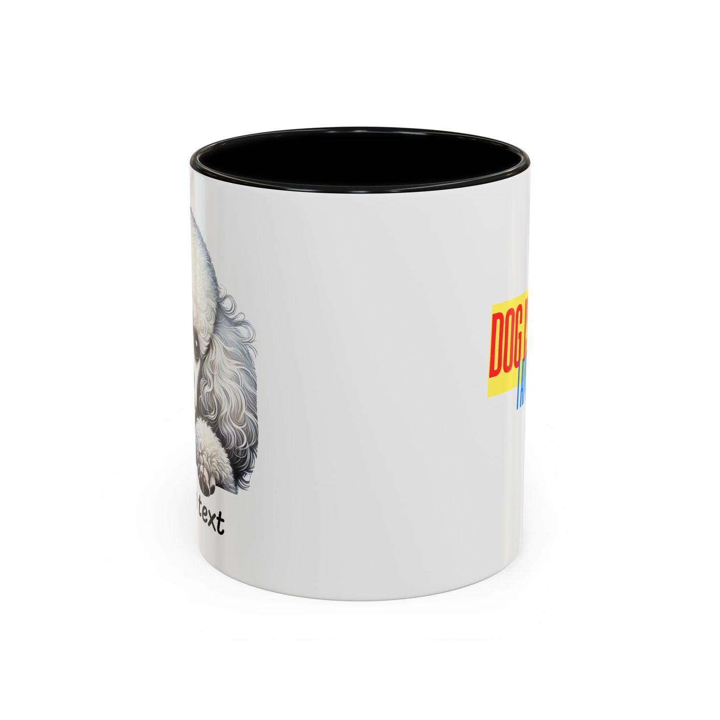 Funny Dog Lover Poodle Accent Mug - "Dog is Friendly, I am Not"
