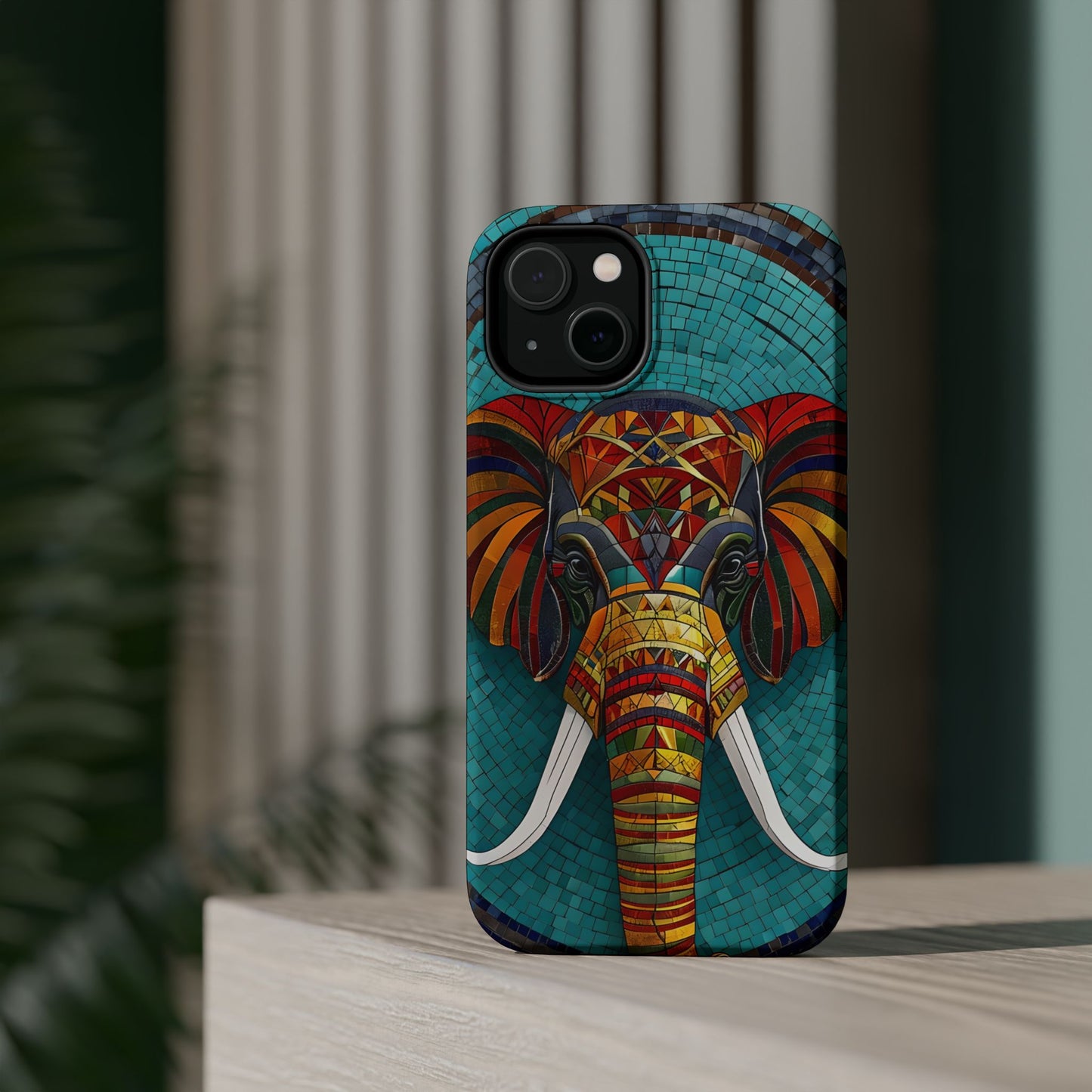 Artistic Elephant Phone Case, Elephant Case, Trendy iPhone Case, Elephant Lover Gift, Unique iPhone Case, Mosaic Design