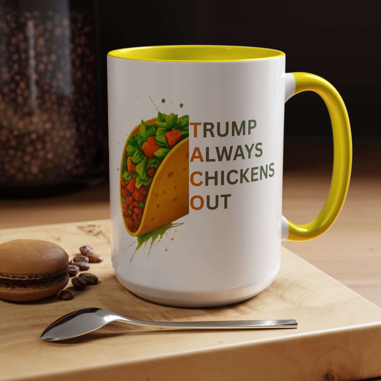 Trump Always Chickens Out TACO Mug, Subtle Anti Trump, Democrat Gift Mug, Funny Liberal Gift, Political Mug