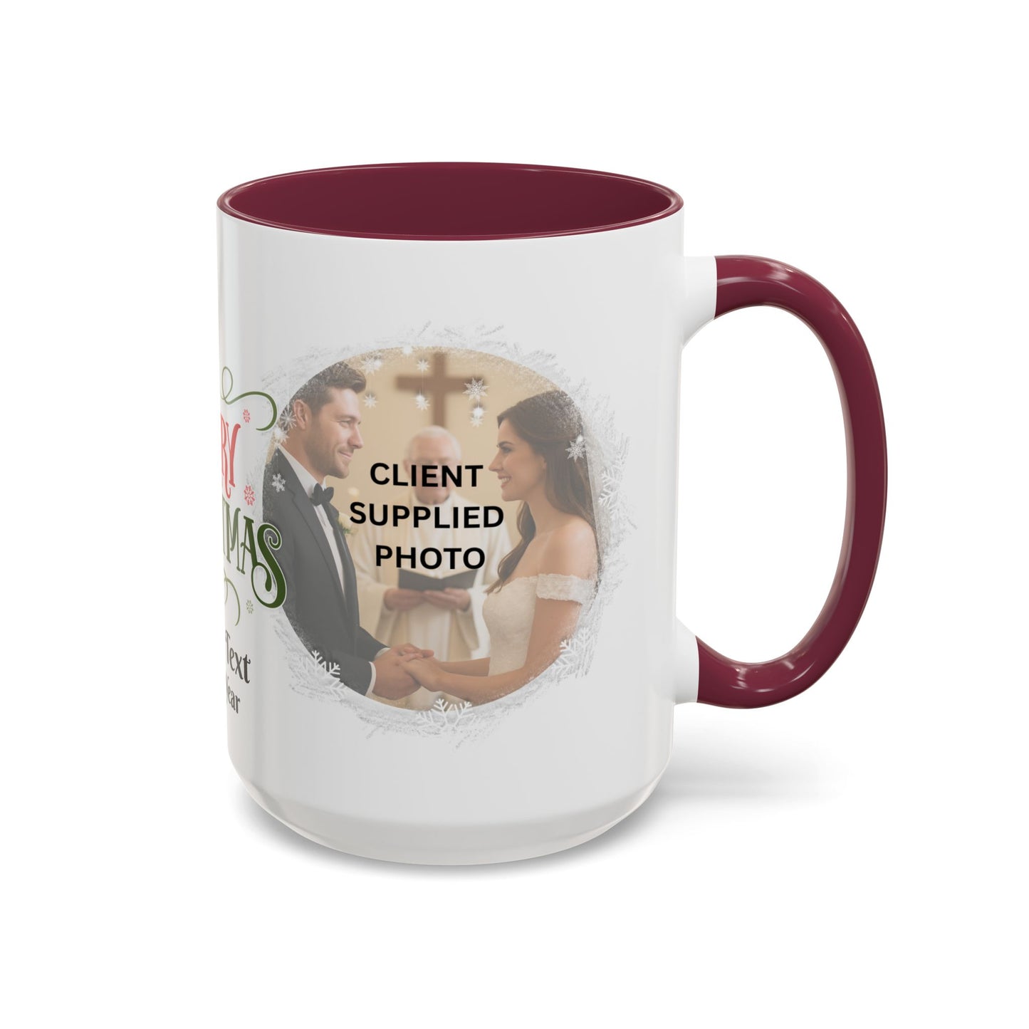 First Year Married Photo Mug featuring a couple's photo, perfect for newlyweds and a heartfelt wedding gift.