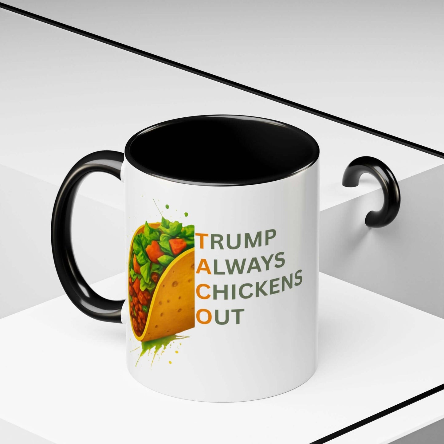Trump Always Chickens Out TACO Mug, Subtle Anti Trump, Democrat Gift Mug, Funny Liberal Gift, Political Mug