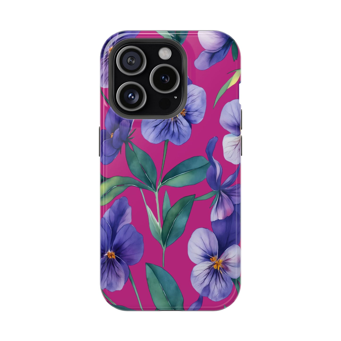 African Violet Floral Magnetic Tough Case, Summer Iphone Case, Wildflower Case, Flower Phone Cover, Stylish Phone Case