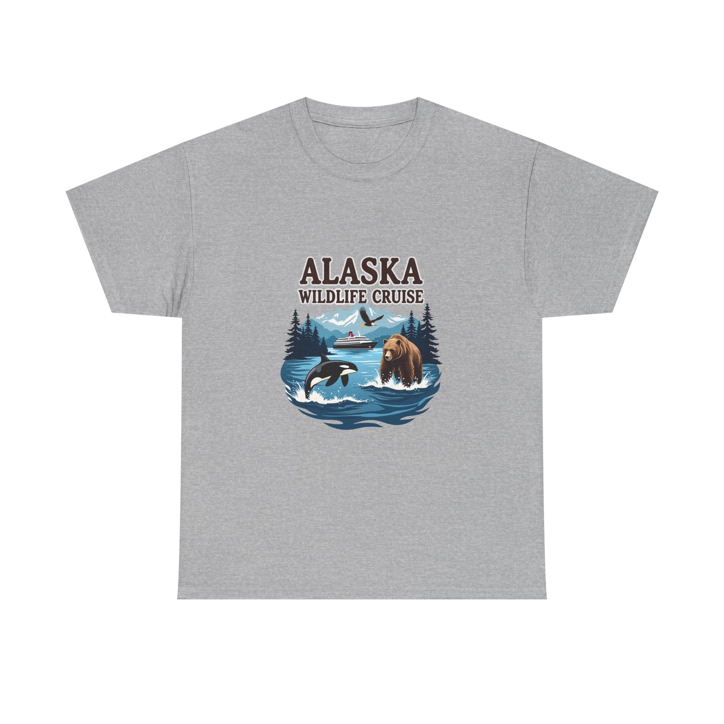 Alaska Wildlife Cruise Unisex Heavy Cotton Tee, Alaska Cruise Shirt, Wildlife Vacation Tee, Nature Enthusiast Gift