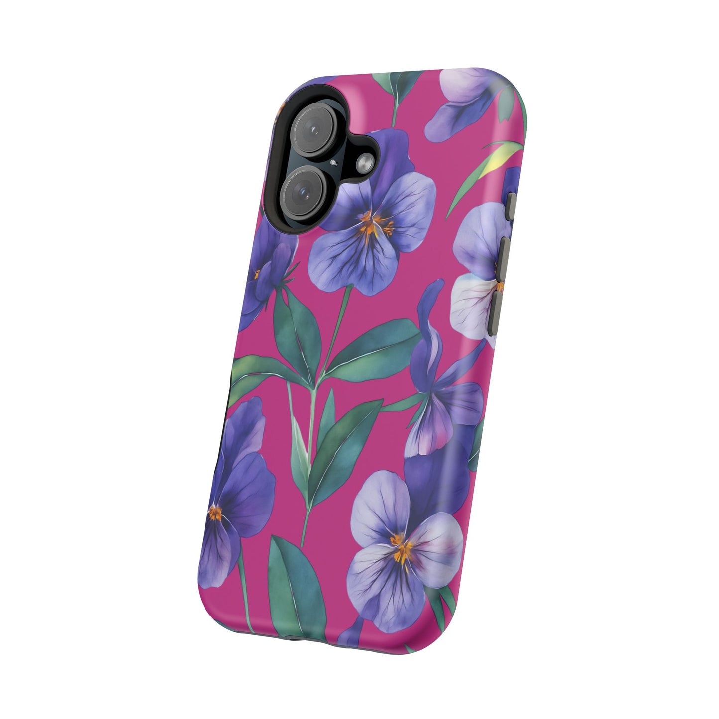 African Violet Floral Magnetic Tough Case, Summer Iphone Case, Wildflower Case, Flower Phone Cover, Stylish Phone Case