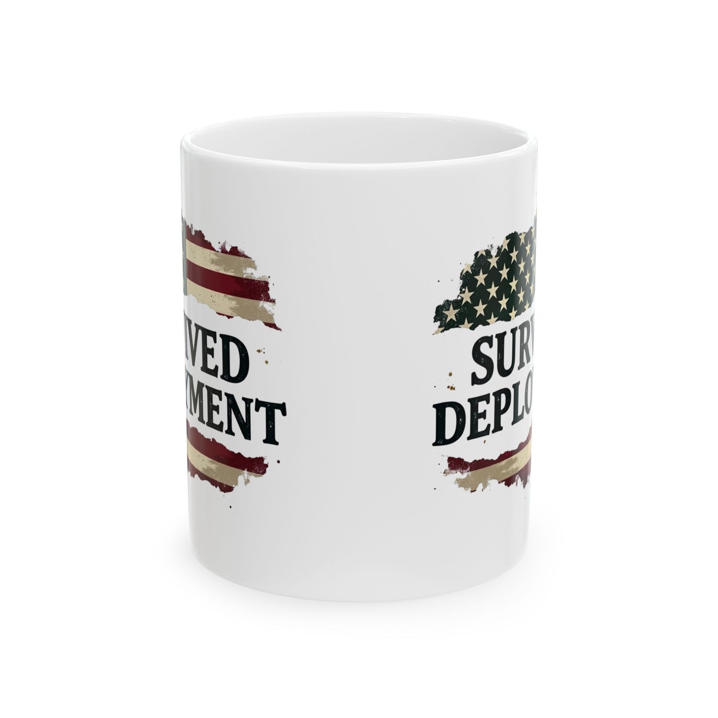 National Guard Survived Deployment Flag Mug, Army National Guard, Veteran Appreciation Gift, Military Coffee Cup