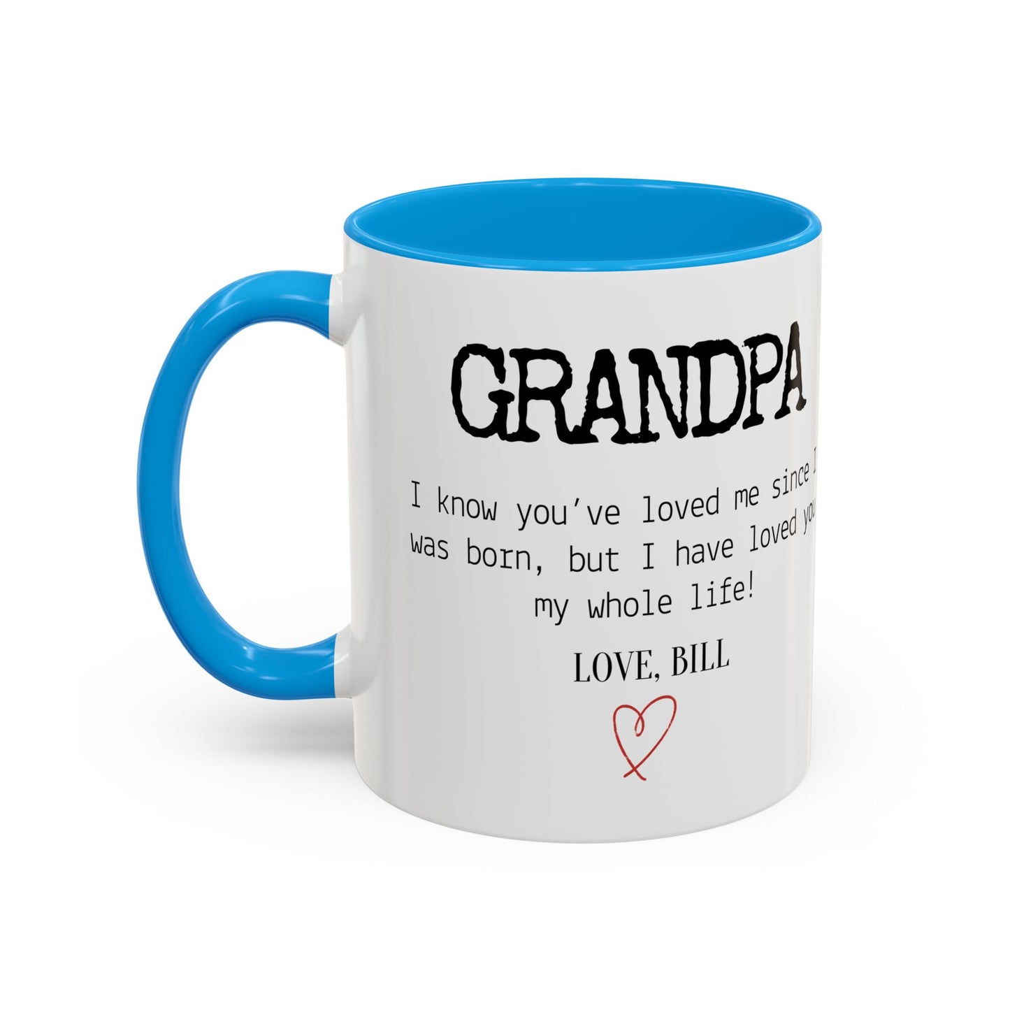 Personalized Grandpa Mug, Gift from Grandchild, Custom Message Coffee Cup, Grandpa Birthday Gift, Father’s Day Mug, Sentimental Gift for Grandpa