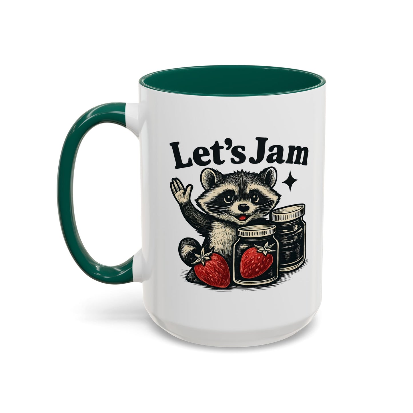 Racoon Mug, Racoon Gifts, Let's Jam Coffee Mug, Strawberry Mug, Cute Summer Mug, Raccoon Strawberry Mug, Funny Raccoon Mug, Trending Now