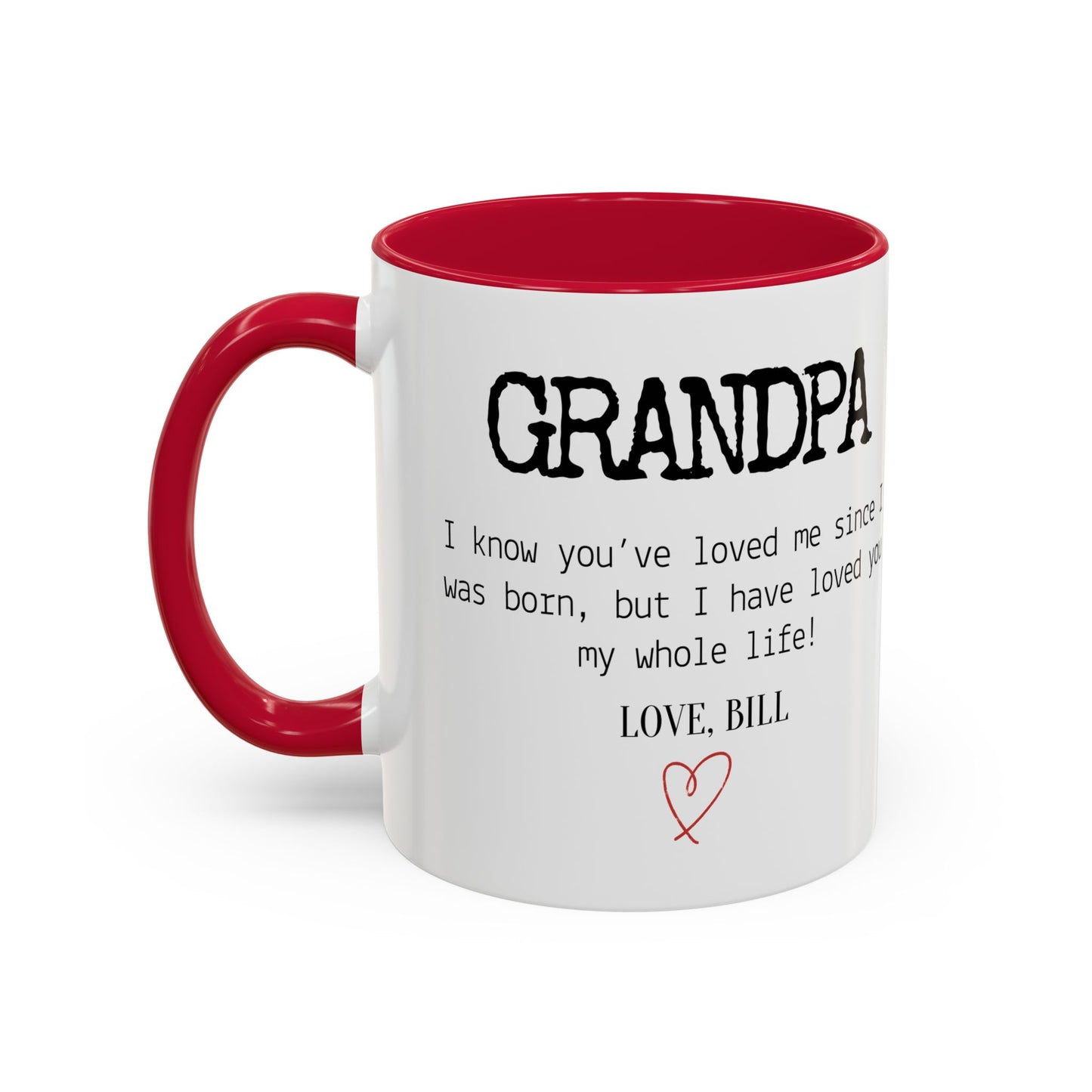 Personalized Grandpa Mug, Gift from Grandchild, Custom Message Coffee Cup, Grandpa Birthday Gift, Father’s Day Mug, Sentimental Gift for Grandpa