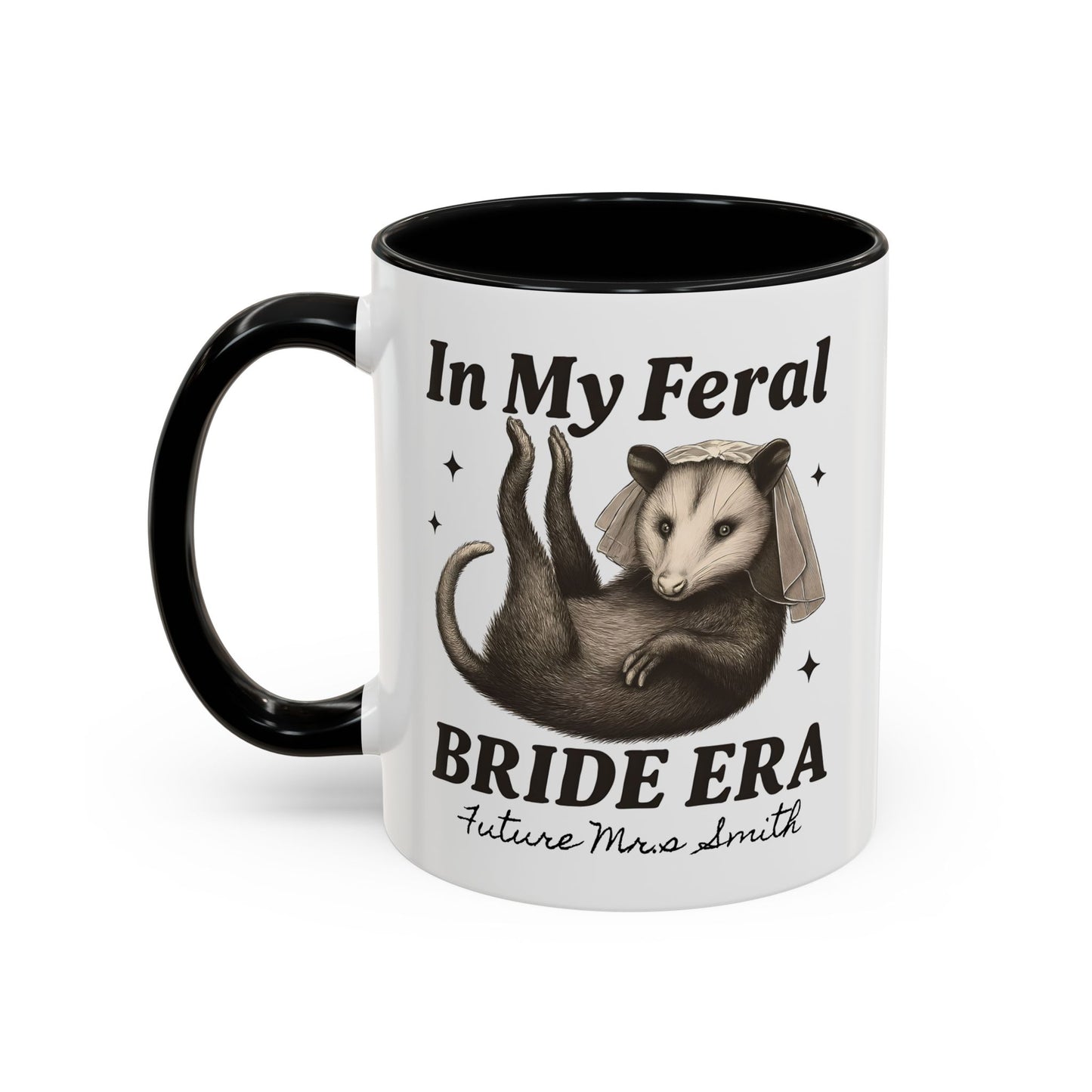 Feral Bride Era Coffee Mug, Funny Bride Mug, In My Feral Era Mug, Opossum Bride Mug, Bride Gift Idea, Quirky Bride Gift