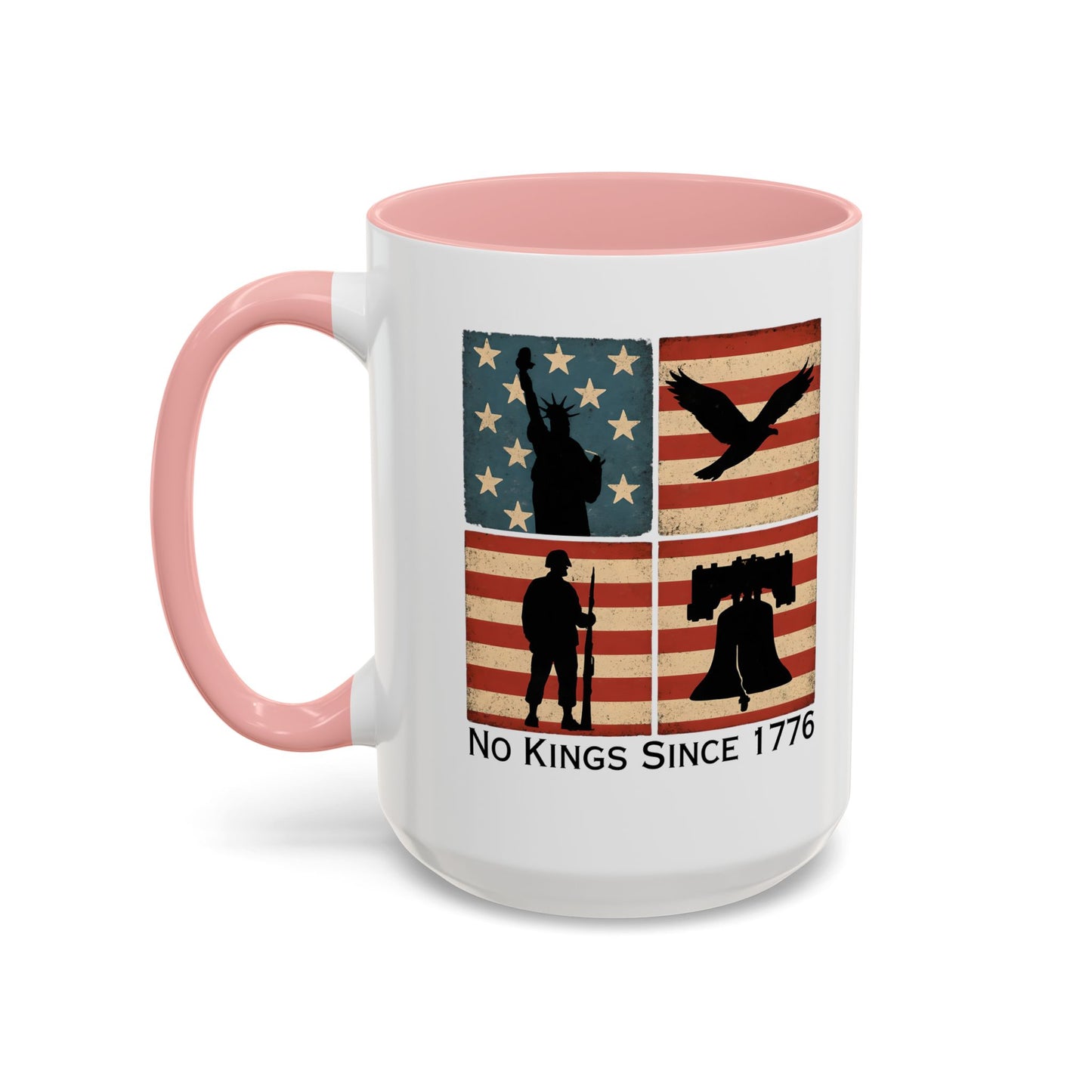 No Kings Since 1776 Coffee Mug, Fourth of July Gift, Retro American Flag Mug, Land of the Free, Military Veteran Gift