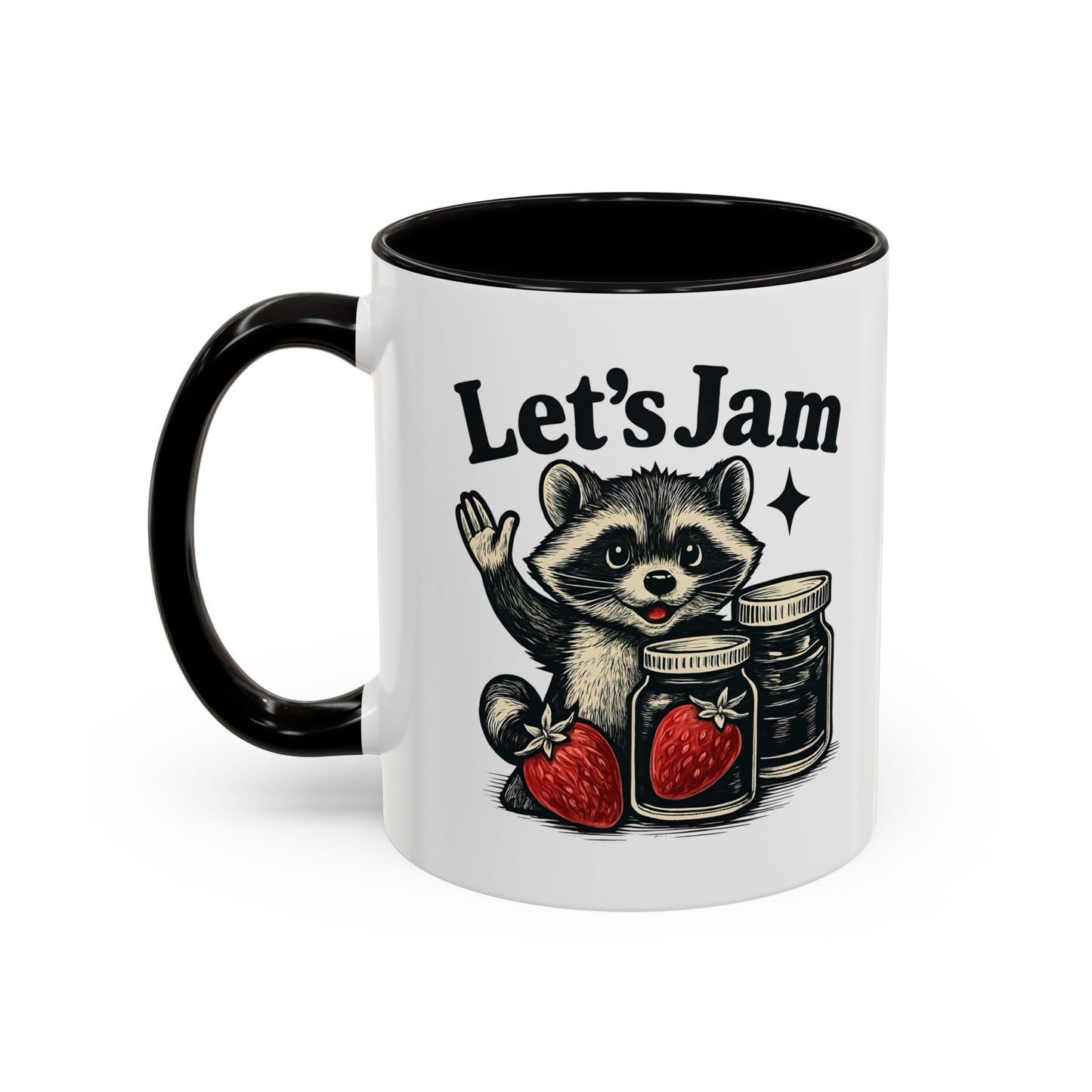 Racoon Mug, Racoon Gifts, Let's Jam Coffee Mug, Strawberry Mug, Cute Summer Mug, Raccoon Strawberry Mug, Funny Raccoon Mug, Trending Now