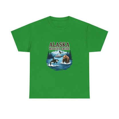 Alaska Wildlife Cruise Unisex Heavy Cotton Tee, Alaska Cruise Shirt, Wildlife Vacation Tee, Nature Enthusiast Gift
