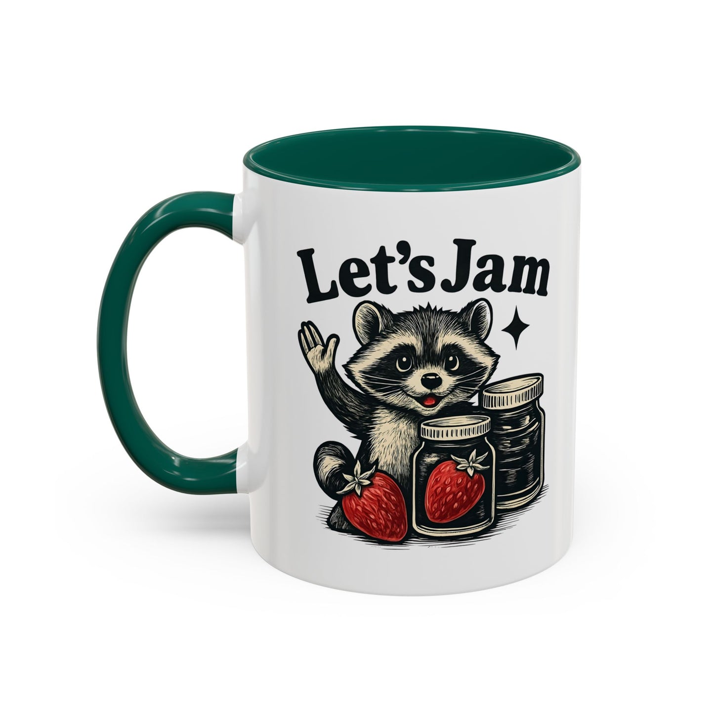 Racoon Mug, Racoon Gifts, Let's Jam Coffee Mug, Strawberry Mug, Cute Summer Mug, Raccoon Strawberry Mug, Funny Raccoon Mug, Trending Now