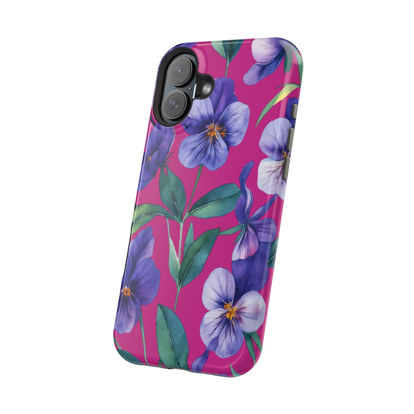 African Violet Floral Magnetic Tough Case, Summer Iphone Case, Wildflower Case, Flower Phone Cover, Stylish Phone Case