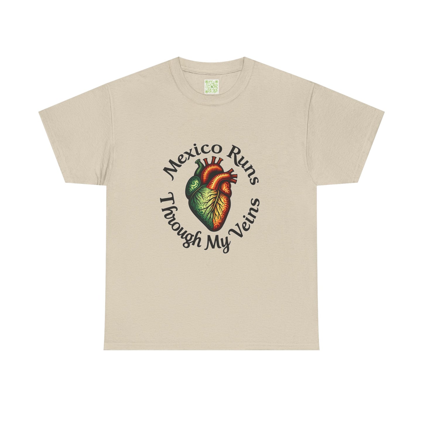 Viva La Vida Mexico Unisex Tee, Mexico Runs Through My Veins, Gift for Mexicans, Heart Design Tee, Celebratory Apparel, Mexican Pride