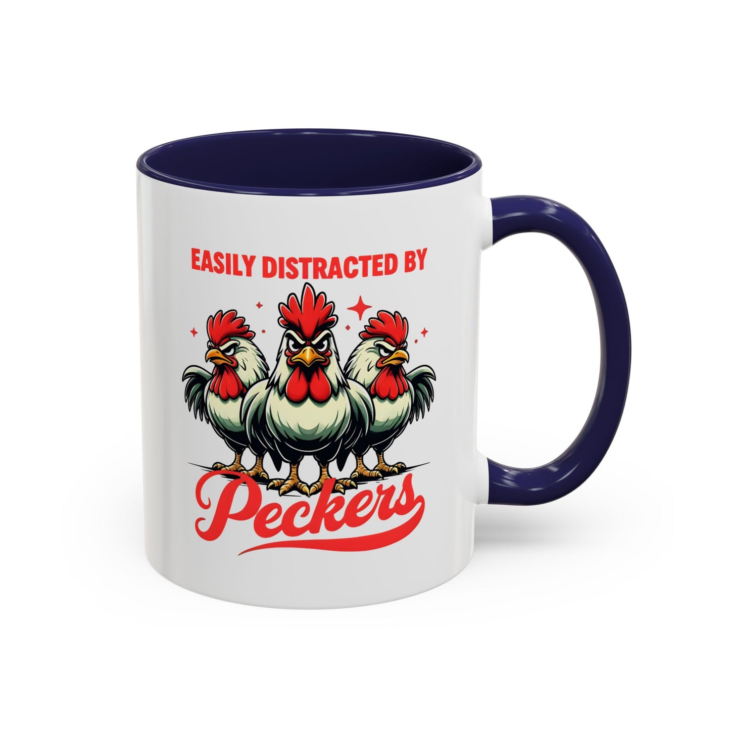 Easily Distracted by Peckers Coffee Mug, Inappropriate Gift, Naughty Valentines, Dark Humor Gift, Offensive Mug, Silly Mug