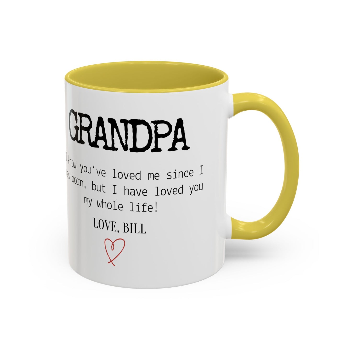 Personalized Grandpa Mug, Gift from Grandchild, Custom Message Coffee Cup, Grandpa Birthday Gift, Father’s Day Mug, Sentimental Gift for Grandpa