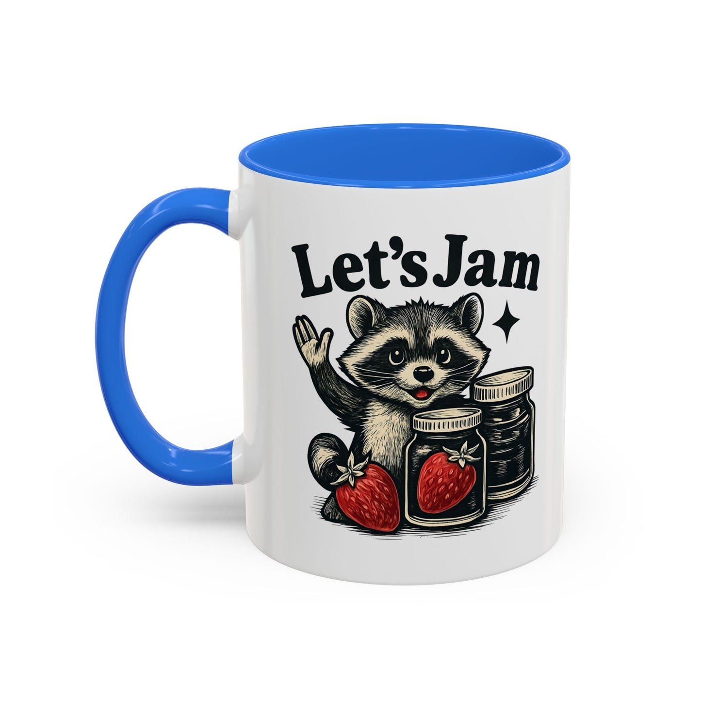 Racoon Mug, Racoon Gifts, Let's Jam Coffee Mug, Strawberry Mug, Cute Summer Mug, Raccoon Strawberry Mug, Funny Raccoon Mug, Trending Now