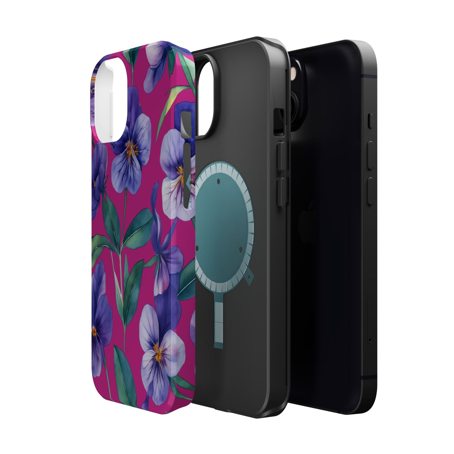African Violet Floral Magnetic Tough Case, Summer Iphone Case, Wildflower Case, Flower Phone Cover, Stylish Phone Case