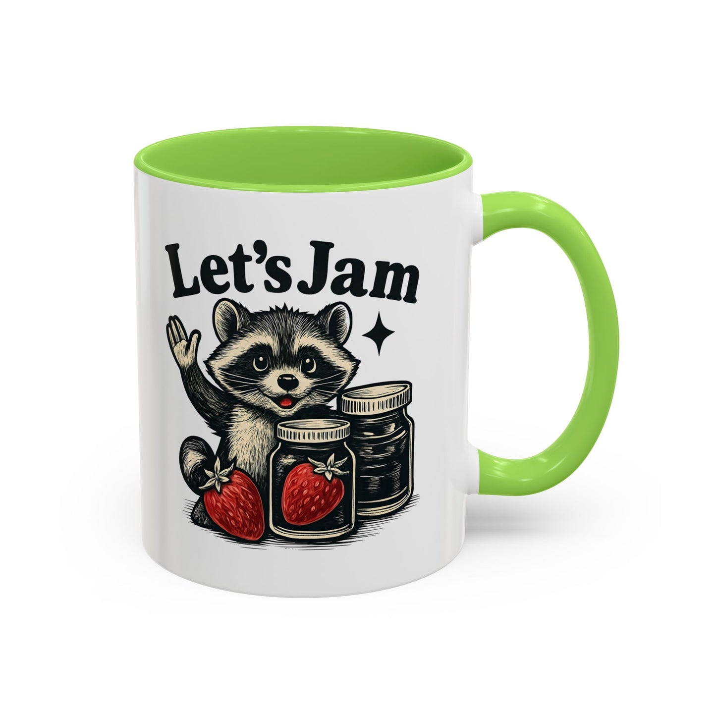 Racoon Mug, Racoon Gifts, Let's Jam Coffee Mug, Strawberry Mug, Cute Summer Mug, Raccoon Strawberry Mug, Funny Raccoon Mug, Trending Now