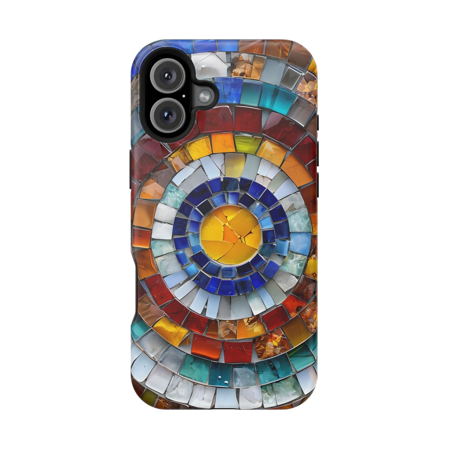 Magnetic Mosaic Phone Case, Trendy iPhone Case, Unique Design, Faux Stained Glass, Custom Phone Cover, Wireless Charging