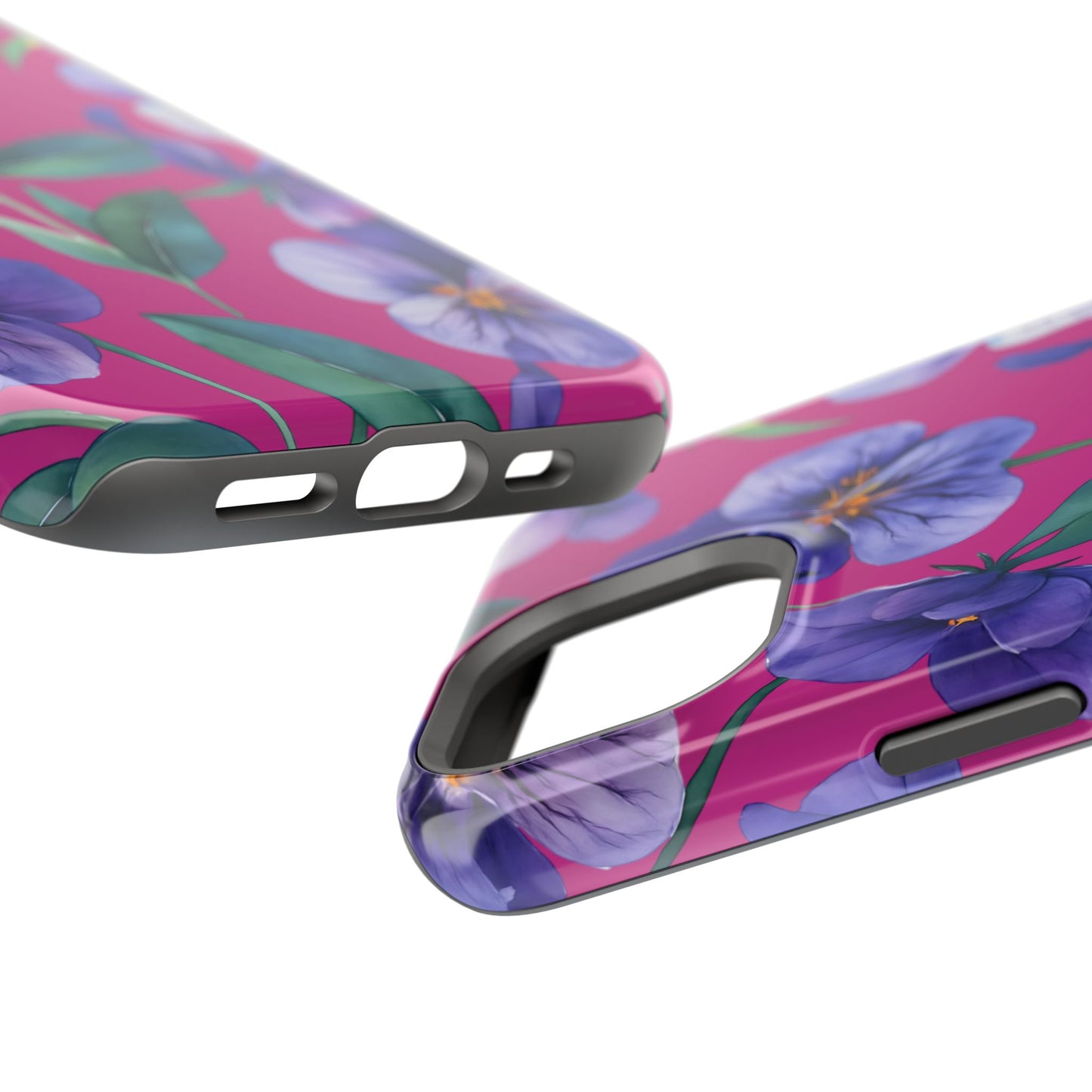 African Violet Floral Magnetic Tough Case, Summer Iphone Case, Wildflower Case, Flower Phone Cover, Stylish Phone Case