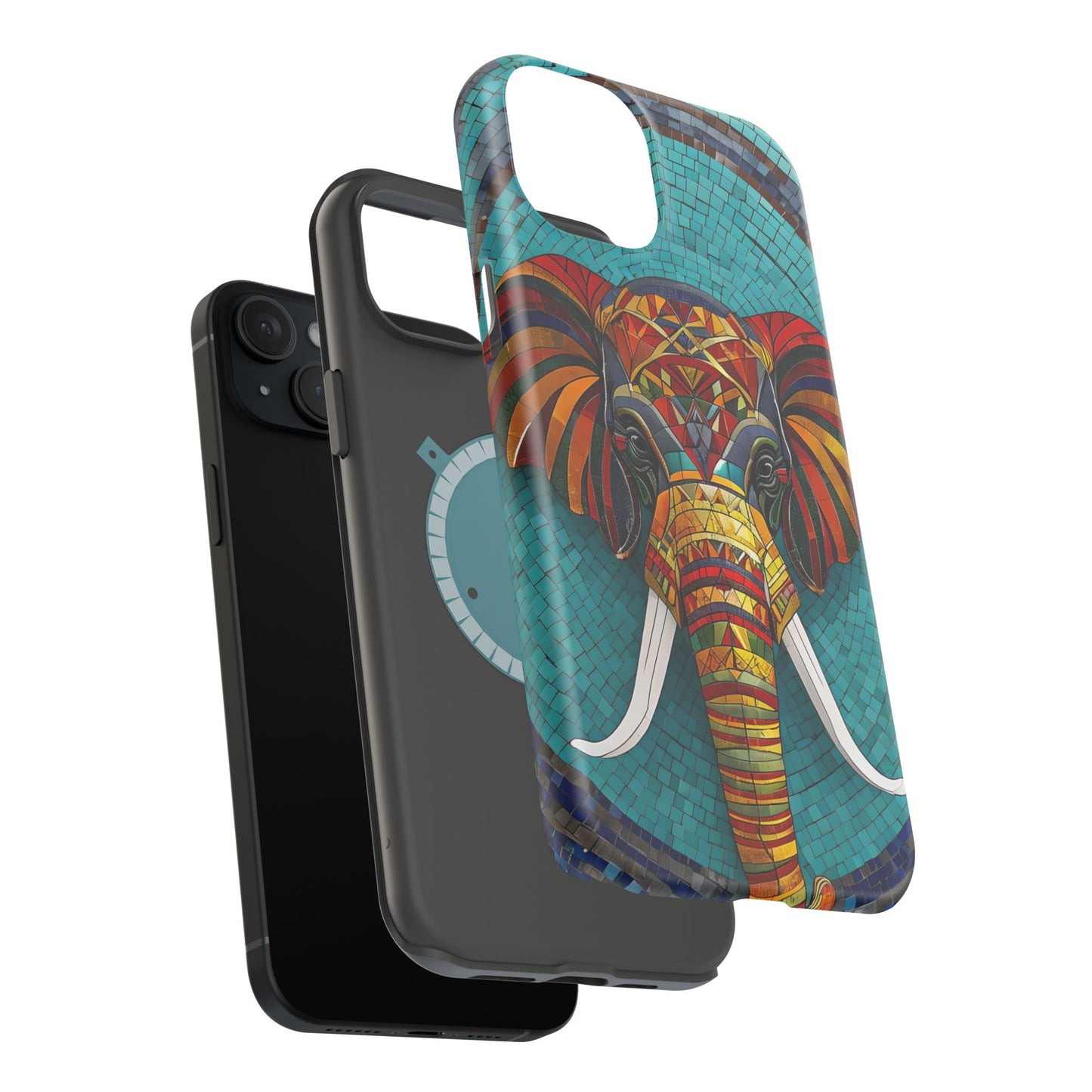 Artistic Elephant Phone Case, Elephant Case, Trendy iPhone Case, Elephant Lover Gift, Unique iPhone Case, Mosaic Design