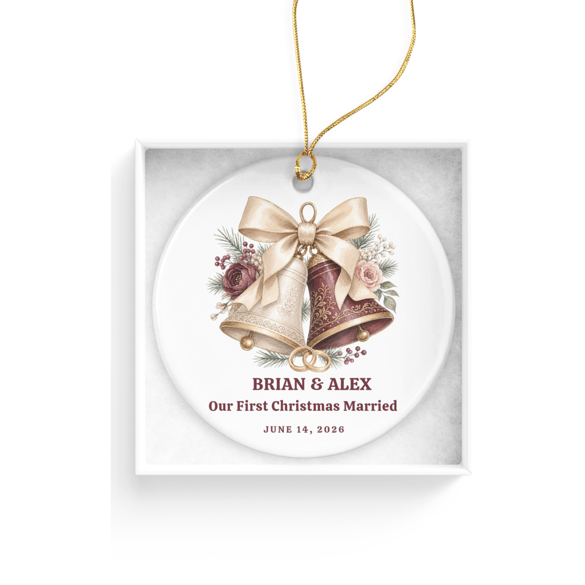 DESIGN B - First Christmas Married ornament