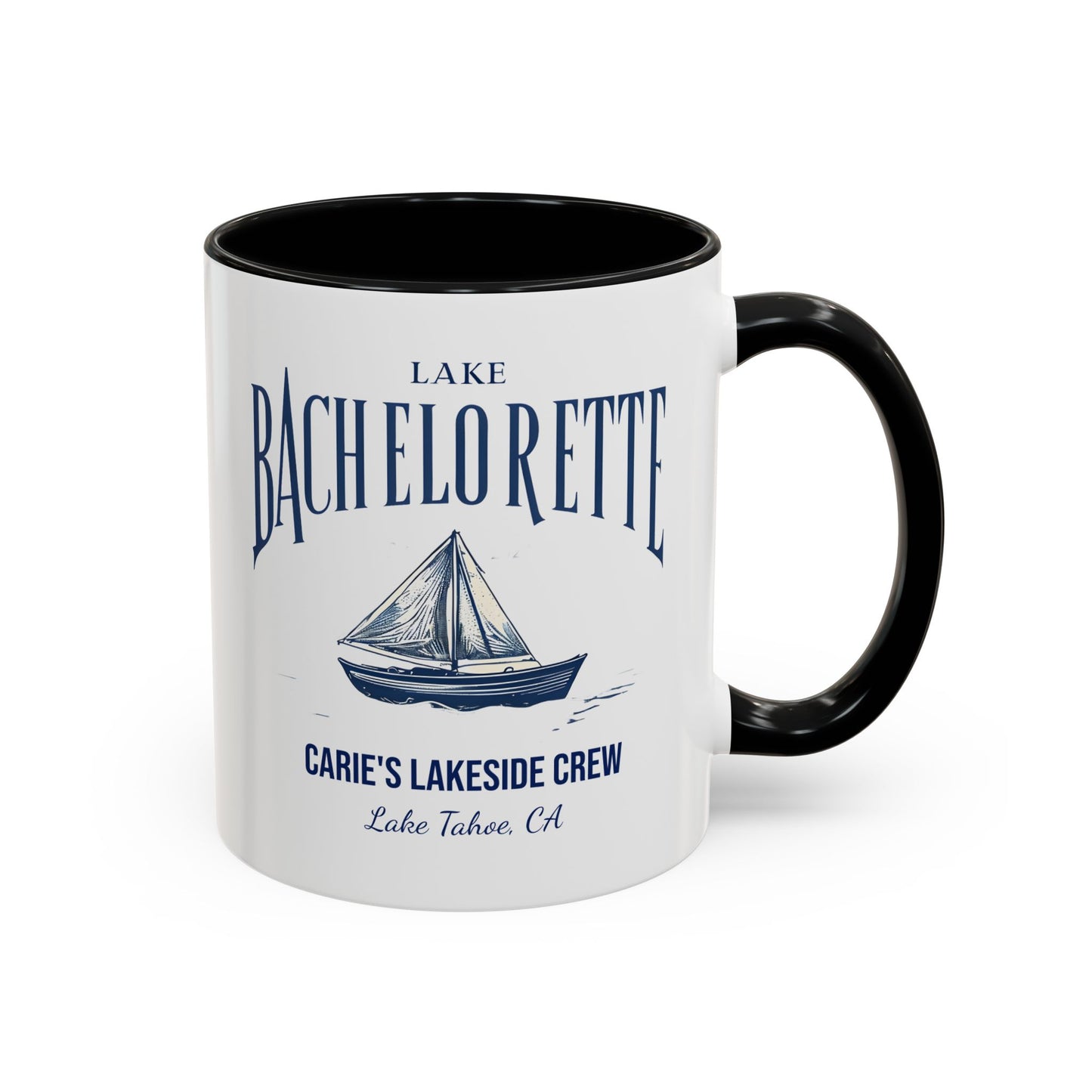Let's Get Nauti Personalized Accent Coffee Mug, Sail Boat Hen Party Favor, Bachelorette Cruise, Bride Tribe, Camp Bach Gift