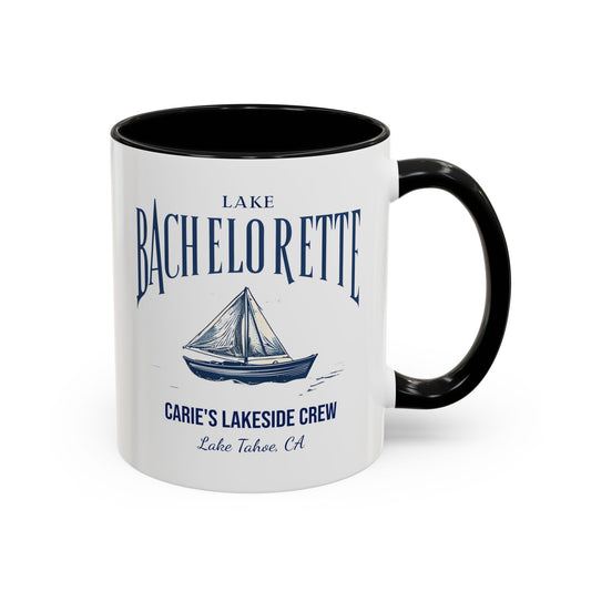 Let's Get Nauti Personalized Accent Coffee Mug, Sail Boat Hen Party Favor, Bachelorette Cruise, Bride Tribe, Camp Bach Gift
