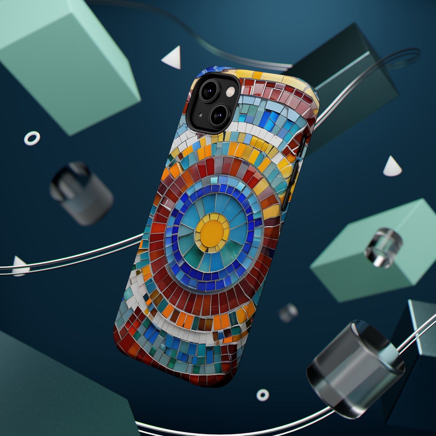 Vibrant Mosaic  iPhone Case - Colorful iPhone Cover, Unique Phone Accessory, MegSafe iPhone cover