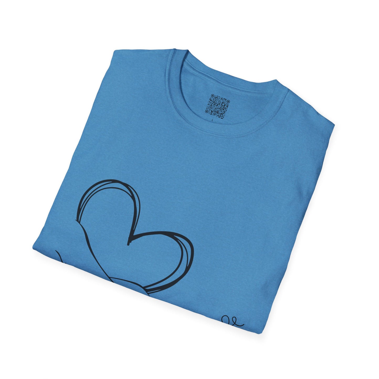 Paw in Hand Love Unisex Softstyle T-Shirt - Hand-Drawn Love Design