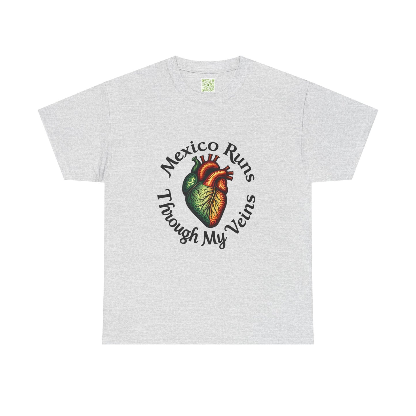 Viva La Vida Mexico Unisex Tee, Mexico Runs Through My Veins, Gift for Mexicans, Heart Design Tee, Celebratory Apparel, Mexican Pride