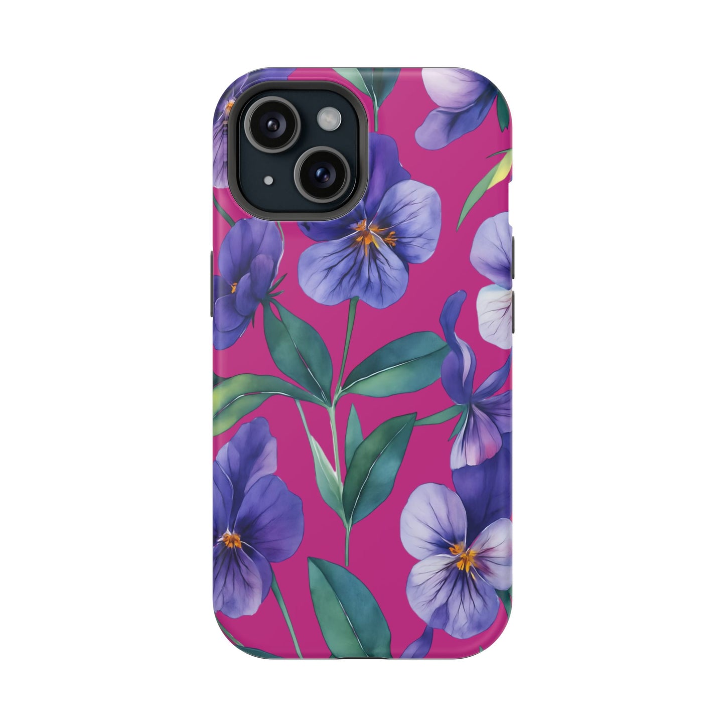 African Violet Floral Magnetic Tough Case, Summer Iphone Case, Wildflower Case, Flower Phone Cover, Stylish Phone Case